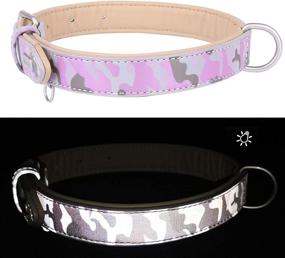 img 3 attached to 🐶 Hikiko Reflective Leather Dog Collar: Soft & Breathable with Glow in The Sun Feature, Heavy Duty Buckle for Medium Large Dogs - Get Yours Today!