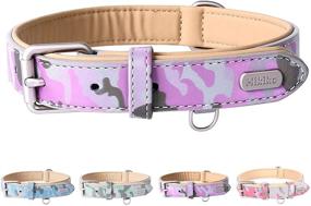 img 4 attached to 🐶 Hikiko Reflective Leather Dog Collar: Soft & Breathable with Glow in The Sun Feature, Heavy Duty Buckle for Medium Large Dogs - Get Yours Today!