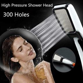 img 2 attached to 💦 300-Hole High Pressure Shower Head for Powerful Showering & Water Saving, Enhance Bathing Experience