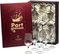 🍷 set of 6 small crystal port, dessert wine, sherry, cordial, aperitif tasting glasses - 7 oz sippers for mini short stem nosing taster copitas, after dinner drink glassware логотип