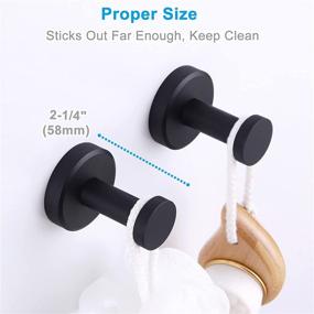 img 1 attached to 🧼 APLusee Bathroom Towel Hook Set of 2 - Stainless Steel Round Robe Hanger, Modern Decorative Wall Holder for Coat, Kitchen, Toilet, Clothes (Matte Black)