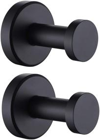 img 4 attached to 🧼 APLusee Bathroom Towel Hook Set of 2 - Stainless Steel Round Robe Hanger, Modern Decorative Wall Holder for Coat, Kitchen, Toilet, Clothes (Matte Black)