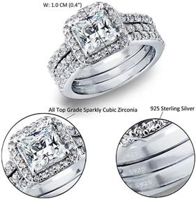 img 3 attached to 💍 MABELLA Princess Sterling Silver CZ Wedding Engagement Ring Set: Exquisite Gifts for Women