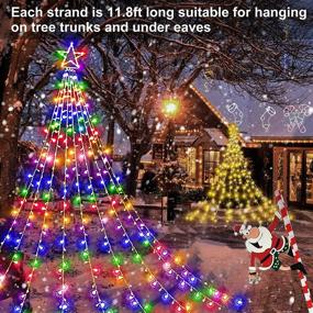 img 1 attached to 🎄 Outdoor Christmas Decorations: 344 LED Star Lights with 11 Modes - Waterproof, Plug-in String Light for Home Xmas Tree, Party, Yard, Porch Decoration - Clear Wire, Warm White to Multicolor