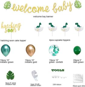 img 2 attached to 🦕 Dazzle at Your Baby Shower: Homond Dinosaur Decorations for Boys - Balloon Garland Kit, Supplies, Welcome Baby Banner, and Hatching Soon Cake Topper