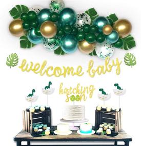 img 4 attached to 🦕 Dazzle at Your Baby Shower: Homond Dinosaur Decorations for Boys - Balloon Garland Kit, Supplies, Welcome Baby Banner, and Hatching Soon Cake Topper