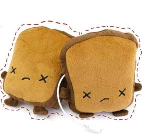 img 4 attached to Cute USB Hand Warmers: Fingerless Heating Gloves for Women & Children - USB Powered, Half Wearable, Brown - Perfect Winter Fashion with Gift Box