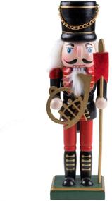 img 4 attached to 🎺 Clever Creations Traditional Wooden Nutcracker: Festive 10 Inch Horn Player for Christmas Décor on Shelves and Tables