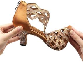 img 2 attached to WUAILIM Women's Ballroom Rhinestone Dance Shoes: Latin Salsa Bachata Practice Performance Dancer Shoes