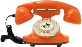 img 3 attached to 📞 OPIS FunkyFon Cable: Retro Rotary Dial Telephone with Modern Electronic Bell - 1920s Sinuous Style (Orange)