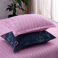 🌸 reversible pink flamingo duvet cover queen | vibrant blue bedding quilt cover with zipper | 2 pillow shams included | girls teens soft microfiber comforter cover 90"x 90 logo