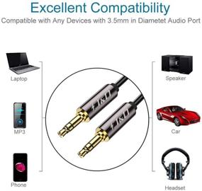 img 1 attached to J&D Gold Plated Copper Shell 3.5mm Aux Cable – 15 Feet – Car Compatible