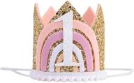 rainbow crown 1st birthday decorations logo