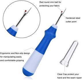 img 2 attached to 🪡 ESHATO 3-Piece Seam Ripper Set: Thread Remover Tool with Trimming Scissor for Sewing, Crafting, and Removing Hems and Seams