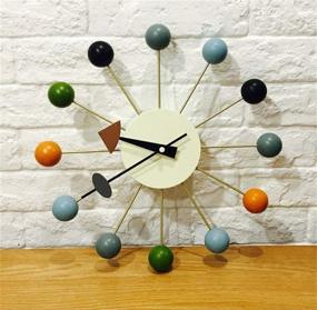 img 3 attached to Tiandihe Wood Ball Wall Clock: Silent Battery Operated Non Ticking 13 inches - Stylish Quartz Clock for Decorative Living Room