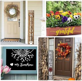 img 2 attached to 🎨 IHUIXINHE 23-Piece Welcome Painting Stencils Set: Welcome, Sunflower, Dog Paw, and Other Patterns for Reusable Wood Painting, Home Signs, Front Door Welcome Signs, Room Door Décor