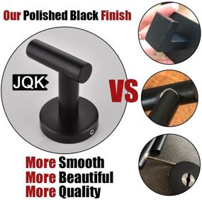 img 2 attached to Stylish and Durable JQK Black Bathroom Towel Hook: Wall-Mounted, 304 Stainless Steel, 2 Pack (Matte Black)