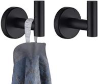 stylish and durable jqk black bathroom towel hook: wall-mounted, 304 stainless steel, 2 pack (matte black) logo