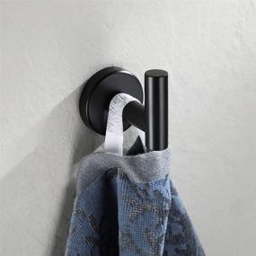 img 1 attached to Stylish and Durable JQK Black Bathroom Towel Hook: Wall-Mounted, 304 Stainless Steel, 2 Pack (Matte Black)