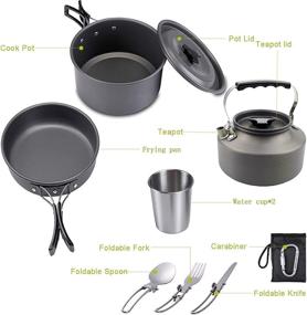 img 1 attached to Jasendooer Cookware Equipment Mountaineering Tableware