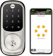 yale assure lock touchscreen, wi-fi smart lock - ultimate accessibility with yale 🔒 access app, amazon alexa, google assistant, homekit, phillips hue, samsung smartthings - satin nickel logo