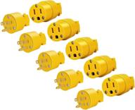 ⚡️ enerlites electrical replacement plug & connector set, 15a 125v, straight blade grounding type, nema 5-15p & 5-15r, ul listed, 66202-y, yellow, 5 pack логотип