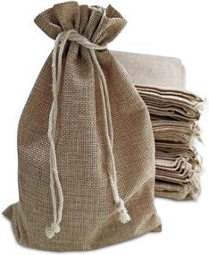 img 4 attached to 🎩 Burlap Drawstring Wedding Jewelry Pouches - Retail Fixtures & Equipment for Stores