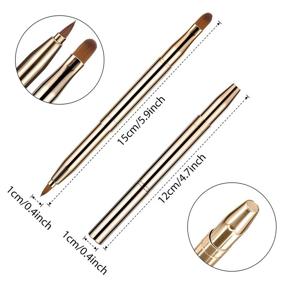 img 3 attached to 🌈 3 Piece Retractable Makeup Brush Set - Dual End Lip Brush, Concealer Brush, and Eyeshadow Foundation Applicators (Gold, Purple, Bright Pink)