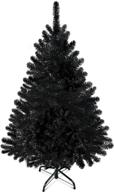 🎄 prextex 4 feet black christmas tree - premium hinged artificial canadian fir - easy assembly with metal stand logo