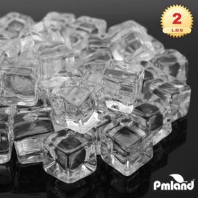 img 1 attached to Crystal Clear Acrylic Ice Cubes: 2 lbs Bag 🧊 for Photography Props, Kitchen Table Decoration, Display Vase Filler & Toy