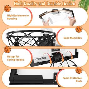 img 3 attached to 🏀 CEGOUFUN Indoor Basketball Hoop with Electronic Scorer & Shatter Resistant Backboard - Mini Basketball Toy Gift Set for All Ages