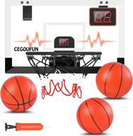 🏀 cegoufun indoor basketball hoop with electronic scorer & shatter resistant backboard - mini basketball toy gift set for all ages logo