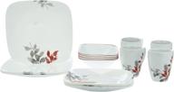 stunning corelle square kyoto 🍽️ leaves set: 16 pc elegant dinnerware collection логотип