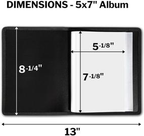 img 2 attached to 📸 Dunwell 5x7 Small Photo Album (Black, 2 Pack), Holds 48 Photos in 24 Pockets, Ideal for Picture Storage, Artwork, Sketches, Drawings, and Art Storage