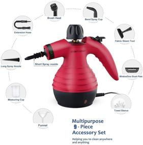 img 3 attached to 🔴 Comforday Handheld Steam Cleaner - Versatile Pressurized Cleaner with Safety Lock for Stain Removal, Carpet and Upholstery Cleaning - 9-Piece Accessory Kit Included (Upgrade) (Red)