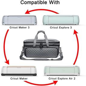 img 1 attached to 👜 Convenient Grey Carrying Case with Dust Cover for Cricut Maker 3, Maker, Explore 3, Explore Air 2 - Ideal Storage and Organization Tote Bag for Cricut Bundle Accessories and Die Cut Machine