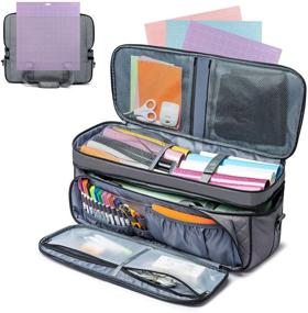 img 4 attached to 👜 Convenient Grey Carrying Case with Dust Cover for Cricut Maker 3, Maker, Explore 3, Explore Air 2 - Ideal Storage and Organization Tote Bag for Cricut Bundle Accessories and Die Cut Machine