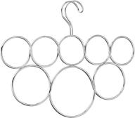 🧣 metal 8-loop scarf hanger - idesign classico for closet organization, no snag holder for scarves, ties, shawls, pashminas, belts, accessories, clothes - chrome, 13.13" x .5" x 1.25 логотип