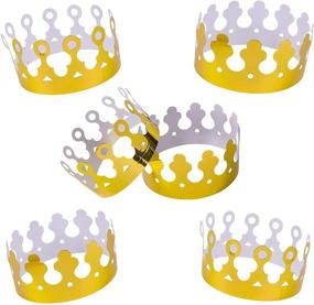 img 1 attached to Улучшите свой костюм короля с Playo Gold Foil Crowns - набором из 12 регальных корон короля.