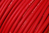 🔌 temco wc0034 - 5ft 1/0 gauge awg welding lead & car battery cable - red copper wire, made in usa: high-quality welding and car battery cable for reliable power transfer logo