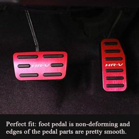 img 3 attached to 🔴 XITER No Drill Anti-Slip Aluminum Gas Brake Pedal Cover for Honda HRV 2014-2019 (RED)