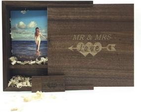 img 1 attached to 📸 LXSINO Wood USB 3.0 Flash Drive: Laser Engraved Mr & Mrs Design - 32GB Wood USB 3.0 Memory Stick with Photography Wood Box (Walnut)
