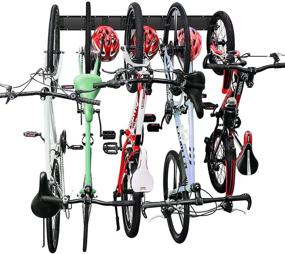 img 4 attached to 🚲 Wallmaster Bike Storage Rack - Space Saving Wall Mount Bike Hanger for 5 Bicycles (8 Hooks and 3 Rails)