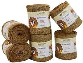 img 2 attached to 🎗️ Burlap Ribbon: Wide Natural, 5 Inch x 10 Yard Loose Weave Roll for Crafts and Decor (6 Rolls) - Versatile Burlap Ribbon for DIY Projects and Home Decoration