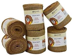 img 4 attached to 🎗️ Burlap Ribbon: Wide Natural, 5 Inch x 10 Yard Loose Weave Roll for Crafts and Decor (6 Rolls) - Versatile Burlap Ribbon for DIY Projects and Home Decoration