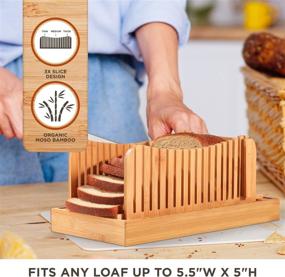 img 2 attached to 🍞 Bread Slicer Cutting Guide with Knife - Slice Sizes, Bamboo Foldable Compact Chopping Cutting Board with Crumb Tray, Stainless Steel Bread Knife - for Homemade Bread, Cake, Bagels