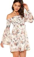 👗 stylish romwe womens casual shoulder trumpet dresses - women's clothing must-haves logo