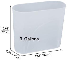 img 2 attached to 🗑️ HMQCI Frost Plastic Rectangular Small Trash Can, 3 Gallons (5.9 x 12.6 x 10.6 inches) - Garbage Bin, Waste Container