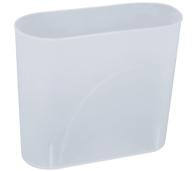 🗑️ hmqci frost plastic rectangular small trash can, 3 gallons (5.9 x 12.6 x 10.6 inches) - garbage bin, waste container logo