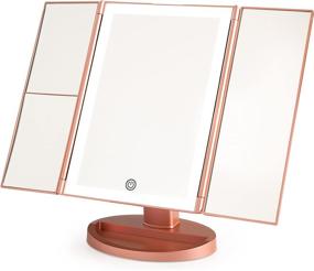 img 1 attached to 💄 Enhanced Beauty with Prosper Beauty - Lighted Makeup Mirror Vanity: LIT by 36 LED Lights, Bright Natural Beauty Cosmetic Travel Trifold, 1x/2x/3x Magnification, USB Charging, 180 Degree Adjustable Stand (Rose Gold)